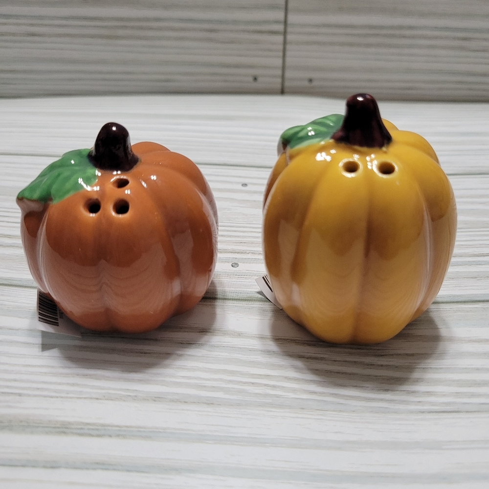 Rustic Farm Pumpkins salt and pepper shakers   NEW